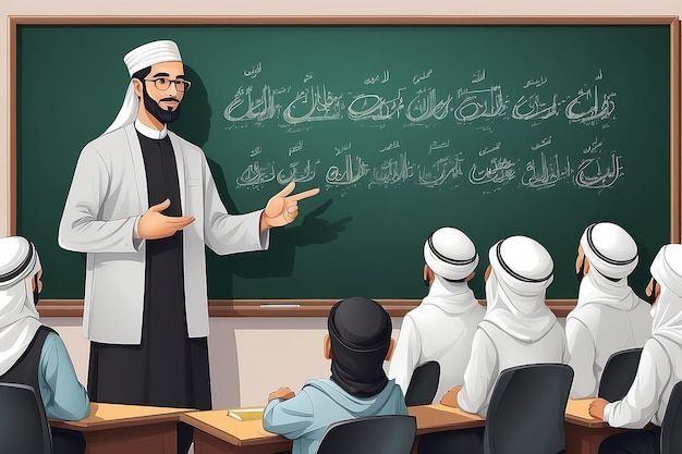 A teacher teaching Fusha Arabic