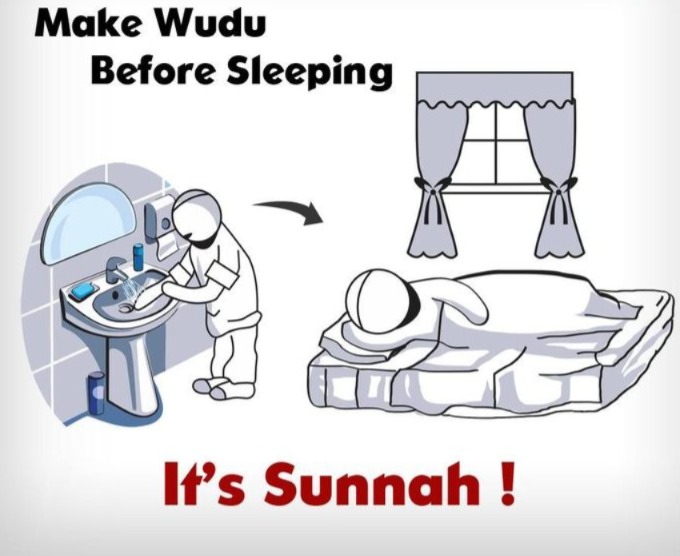 what is sunnah in making wudu before sleeping 