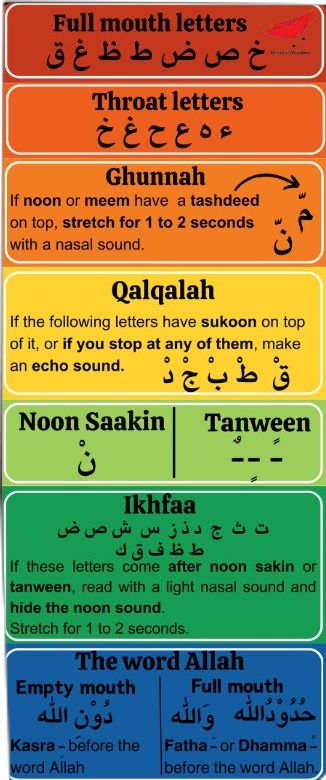 Learn to read Quran by learning Basic Tajweed Rules