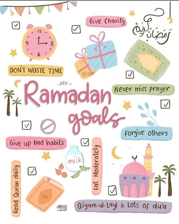 Before you start: set 3 family goals for your Ramadan schedule for kids