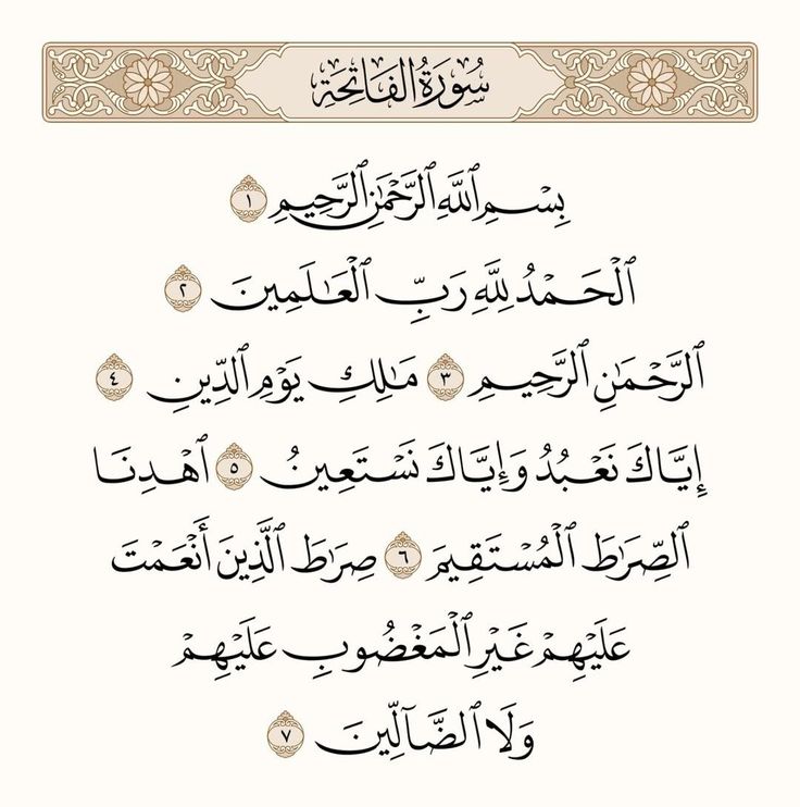 Surah Al-Fatihah for Kids in Arabic and English